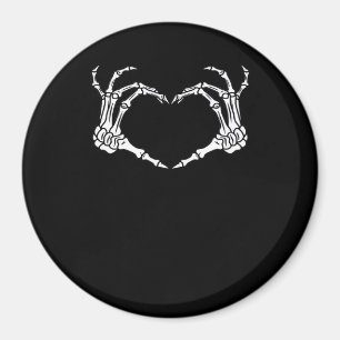 Imán Diseño de Halloween en Skeleton Hand Heart