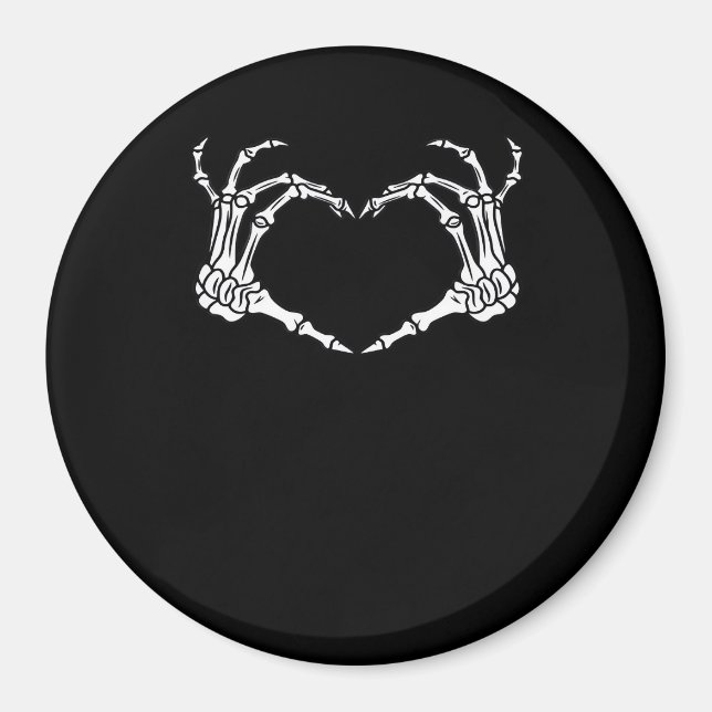 Imán Diseño de Halloween en Skeleton Hand Heart (Frente)