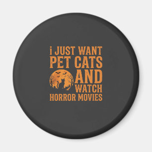 Imán Diseño de Halloween Películas de Terror Gatos Domé