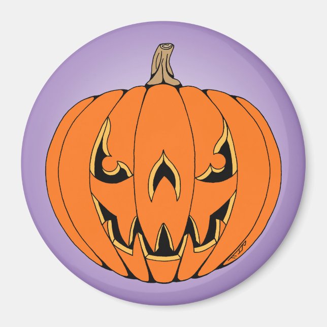 Imán Diseño de Halloween Scary Jack-o'-Lantern (Frente)