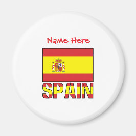 Imán Diseño de herencia de bandera de España personaliz
