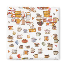 Diseño de hermosos vasos, tetera, tazas y más