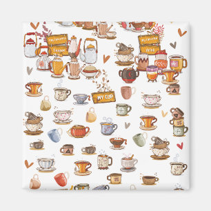 Imán Diseño de hermosos vasos, tetera, tazas y más