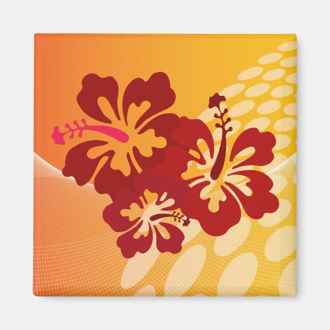 Imán Diseño de hibiscus rojo oscuro (Frente)