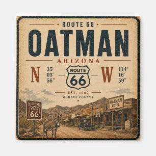 Imán Diseño de hito histórico de Oatman Arizona