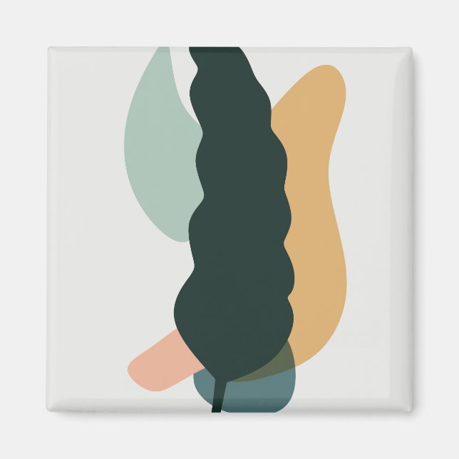 Imán Diseño de hoja abstracta (Frente)