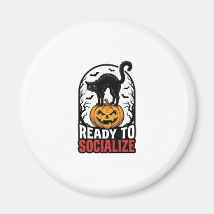 Imán Diseño de humor de fiesta espeluznante de gato de 
