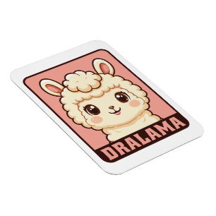Imán Diseño de ilustración de llama adorable