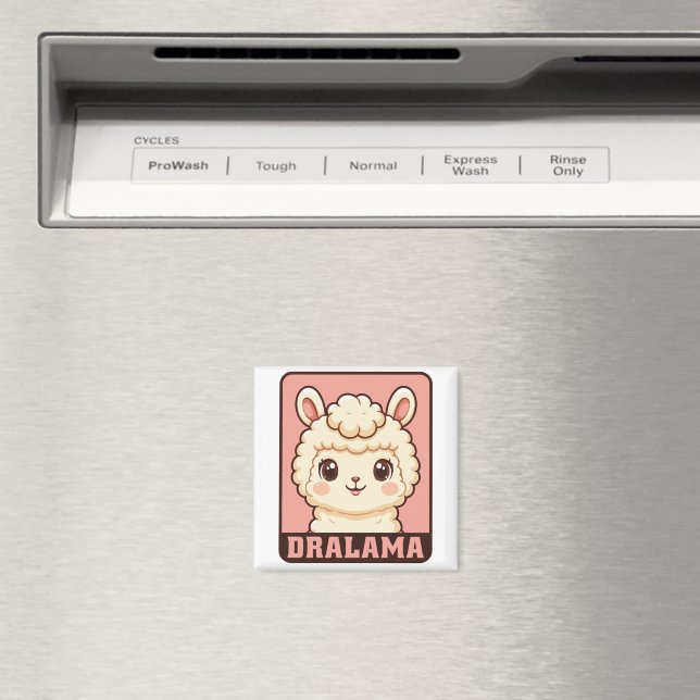 Imán Diseño de ilustración de llama adorable (In situ (lavavajillas))
