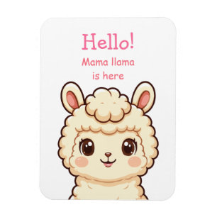 Imán Diseño de ilustración de llama linda