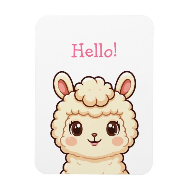 Imán Diseño de ilustración de llama linda (Vertical)