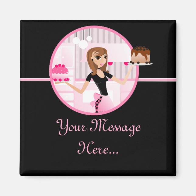 Imán Diseño de imanes para creadores/panadería/pasteler (Frente)