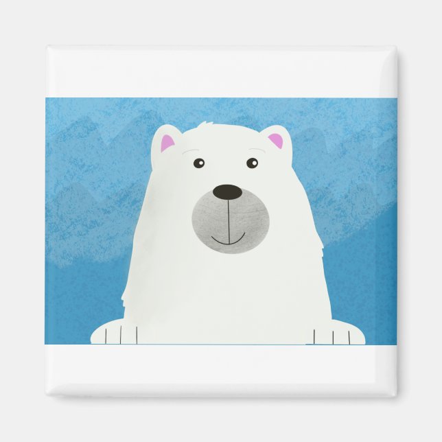 Imán Diseño de impresión de oso polar blanco (Frente)