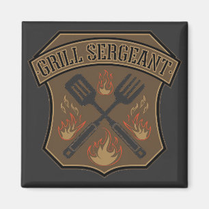 Imán Diseño de Insignia de Sargento de Parrilla con Esp