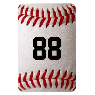 Imán Diseño de jugador de béisbol con número de jersey