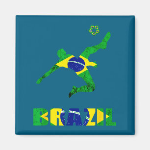 Imán Diseño de jugador de fútbol brasileño de fútbol de