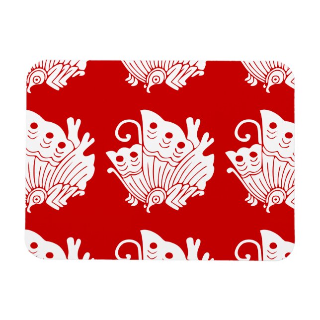 Imán Diseño de Kamon japonés con mariposa asiática (Horizontal)