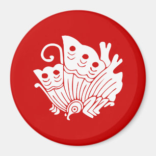 Imán Diseño de Kamon japonés con mariposa asiática