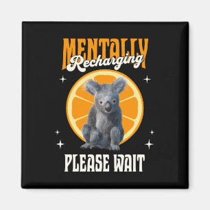 Imán Diseño de Koala Introvertido Recargándose Mentalme