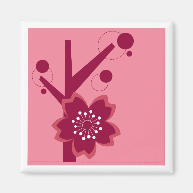 Imán Diseño de Kokeshi Sakura Kimono (Frente)