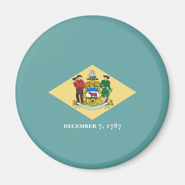 Imán Diseño de la bandera de estado de Delaware (Frente)
