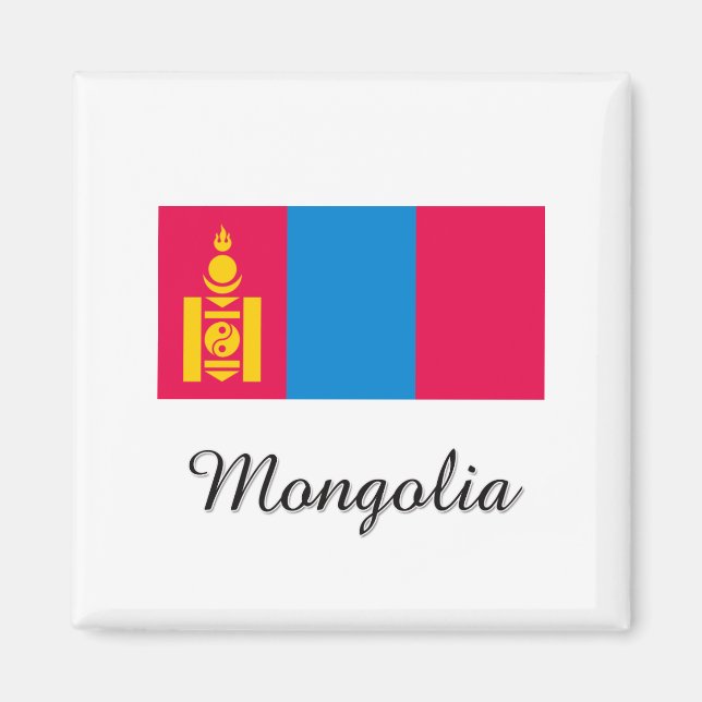 Imán Diseño de la bandera de Mongolia (Frente)
