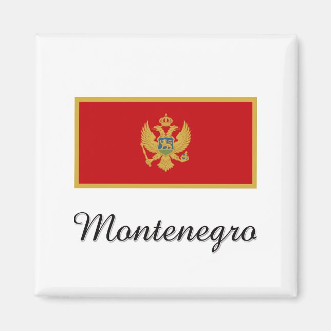 Imán Diseño de la bandera de Montenegro (Frente)