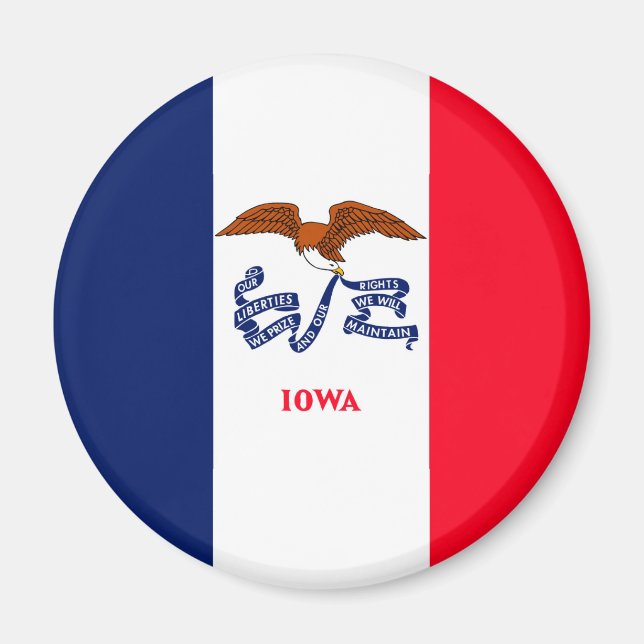 Imán Diseño de la bandera del estado de Iowa (Frente)