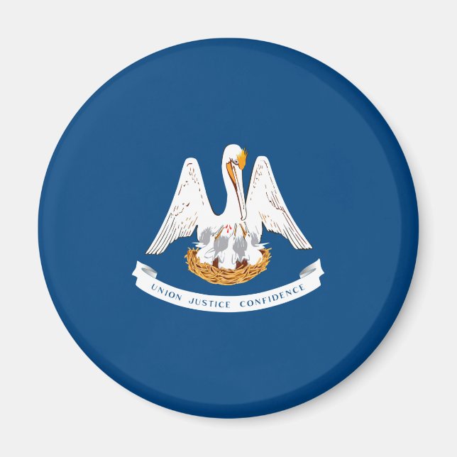 Imán Diseño de la bandera del estado de Louisiana (Frente)