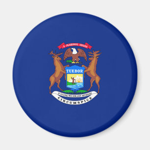 Imán Diseño de la bandera del estado de Michigan