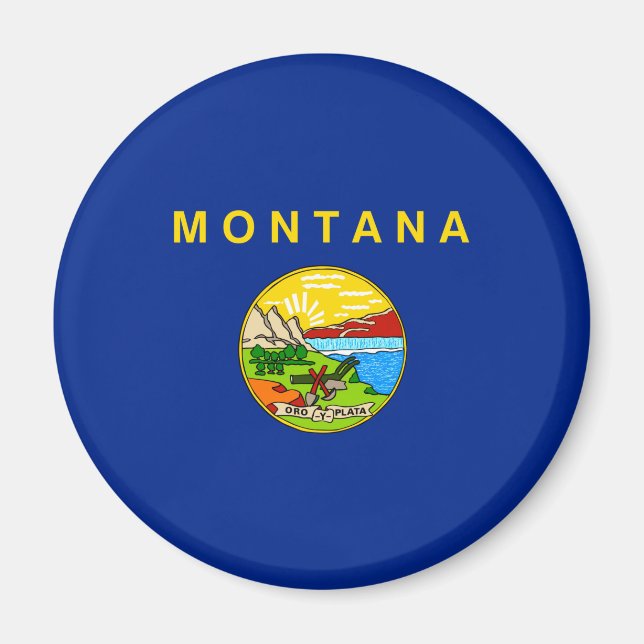 Imán Diseño de la bandera del estado de Montana (Frente)