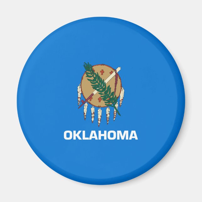 Imán Diseño de la bandera del estado de Oklahoma (Frente)