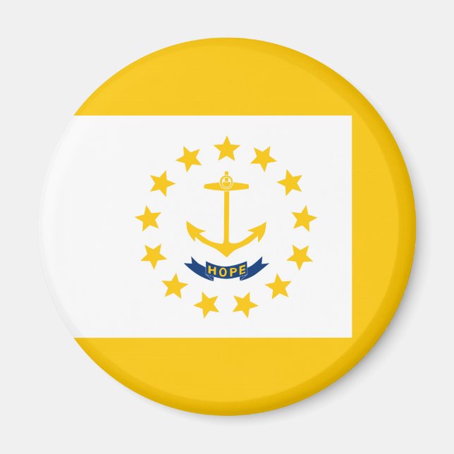 Imán Diseño de la bandera del estado de Rhode Island (Frente)