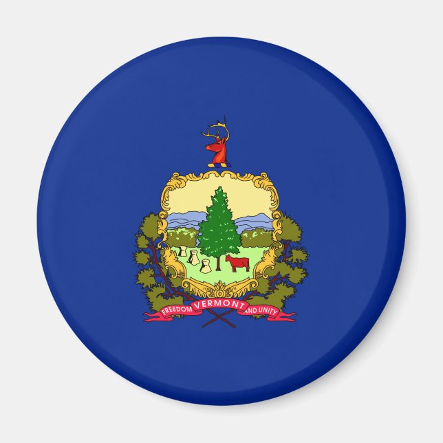 Imán Diseño de la bandera del estado de Vermont (Frente)