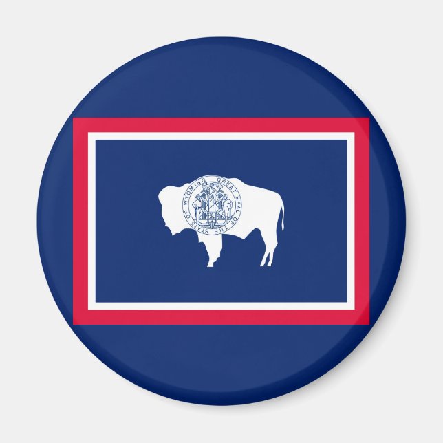 Imán Diseño de la bandera del estado de Wyoming (Frente)