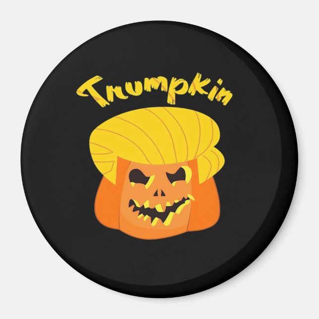Imán Diseño de la calabaza de Trumpkin Halloween - Lema (Frente)