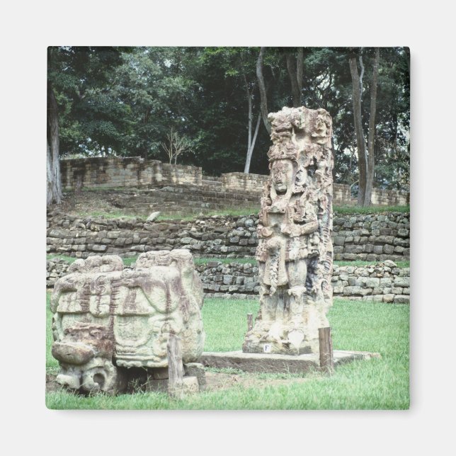 Imán Diseño de la ciudad de las ruinas maya de Copan (Frente)