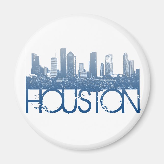 Imán Diseño de la línea aérea de Houston (Frente)