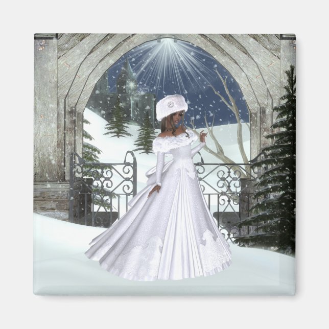 Imán Diseño de la Mujer Invierno D3 - Magnet Fantasía (Frente)