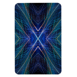 Imán Diseño de la pluma azul fractal