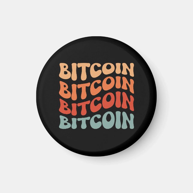Imán Diseño de la tipografía criptográfica de Bitcoin W (Frente)