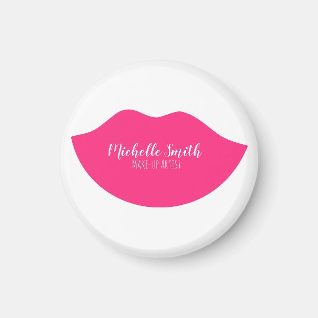 Imán Diseño de labios rosados Caliente Artista de maqui (Frente)