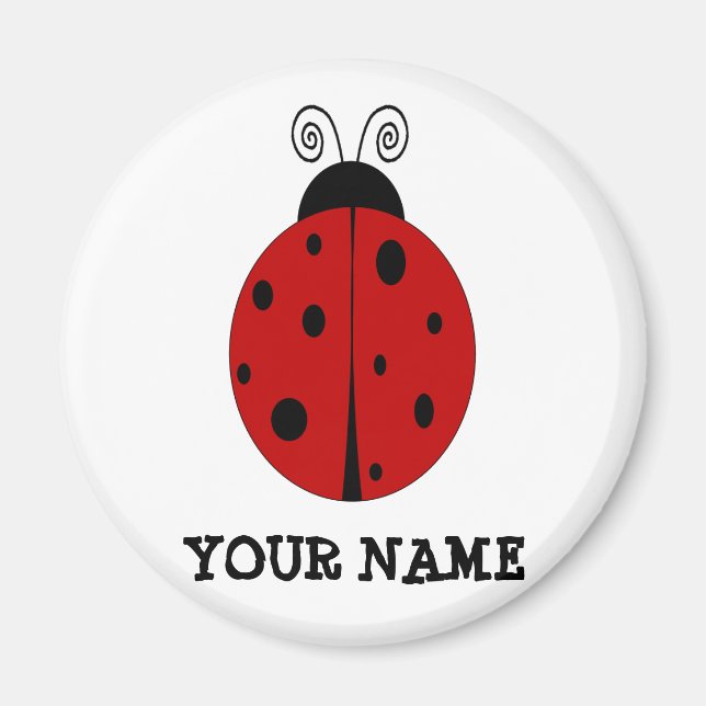 Imán Diseño de LADYBUG personalizado con CUALQUIER NOMB (Frente)