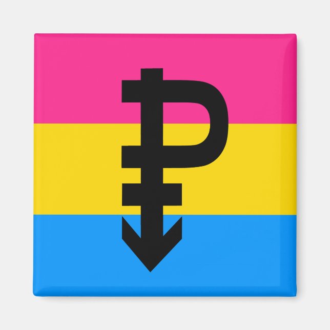 IMÁN DISEÑO DE LAS BANDERAS DE ORGULLO PANSEXUALES (Frente)