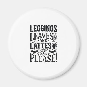 Imán Diseño de Leggings Hojas Lattes Halloween Otoño Ca