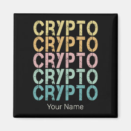 Imán Diseño De Letras De Cripto Retro Para Criptodivisa