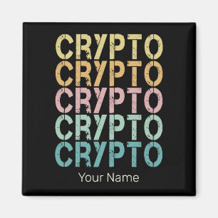 Imán Diseño De Letras De Cripto Retro Para Criptodivisa
