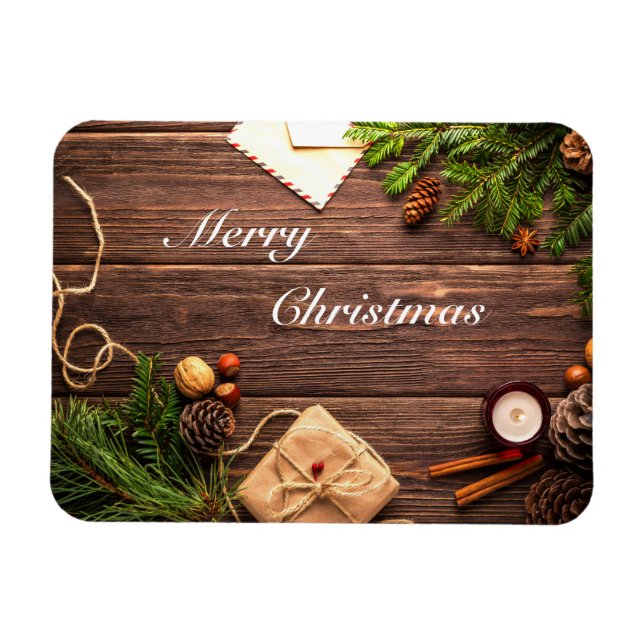 Imán Diseño de madera para navidad (Horizontal)