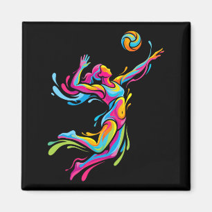 Imán Diseño de mamá jugadora de voleibol de playa vibra