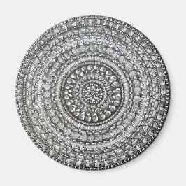 Imán Diseño de Mandala de Arte Original a Lápiz